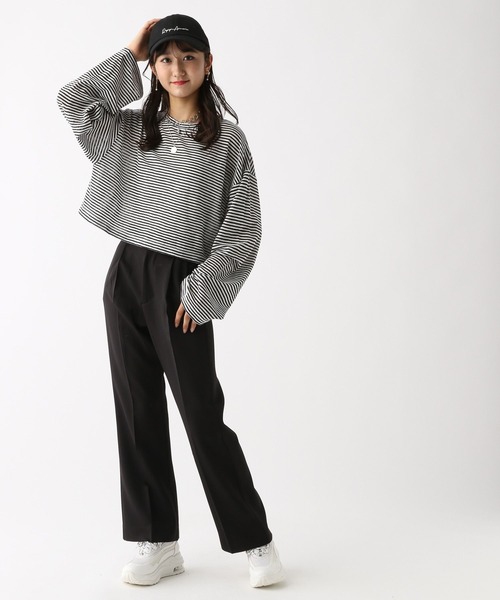 repipi armario（レピピ アルマリオ）の「シアーボーダーショートTシャツ（Tシャツ/カットソー・キッズ・グリーン/ブラック系その他/ブルー系その他/ピンク系その他・MEDIUM/LARGE）」の6枚目の写真