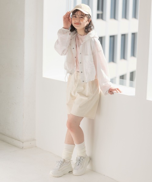 repipi armario（レピピ アルマリオ）の「シアーボーダーショートTシャツ（Tシャツ/カットソー・キッズ・グリーン/ブラック系その他/ブルー系その他/ピンク系その他・MEDIUM/LARGE）」の8枚目の写真