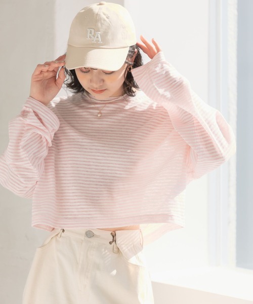 repipi armario（レピピ アルマリオ）の「シアーボーダーショートTシャツ（Tシャツ/カットソー・キッズ・グリーン/ブラック系その他/ブルー系その他/ピンク系その他・MEDIUM/LARGE）」の12枚目の写真