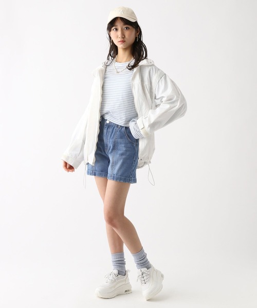 repipi armario（レピピ アルマリオ）の「シアーボーダーショートTシャツ（Tシャツ/カットソー・キッズ・グリーン/ブラック系その他/ブルー系その他/ピンク系その他・MEDIUM/LARGE）」の19枚目の写真