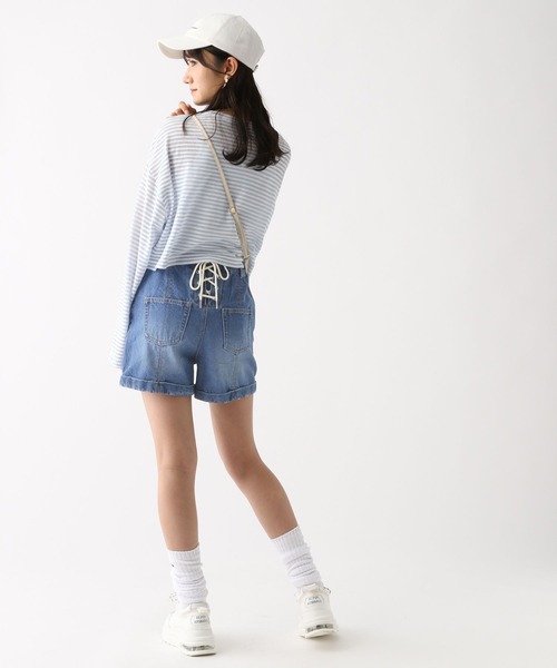 repipi armario（レピピ アルマリオ）の「シアーボーダーショートTシャツ（Tシャツ/カットソー・キッズ・グリーン/ブラック系その他/ブルー系その他/ピンク系その他・MEDIUM/LARGE）」の21枚目の写真