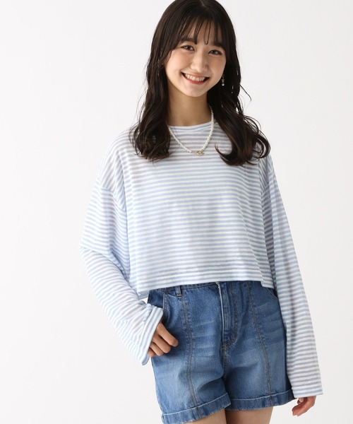 repipi armario（レピピ アルマリオ）の「シアーボーダーショートTシャツ（Tシャツ/カットソー・キッズ・グリーン/ブラック系その他/ブルー系その他/ピンク系その他・MEDIUM/LARGE）」の22枚目の写真