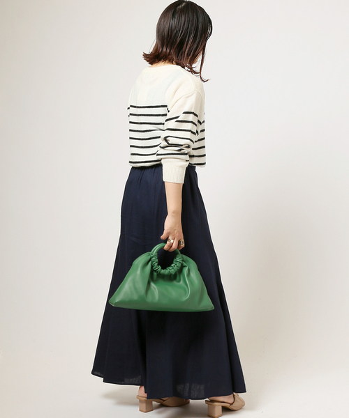 Simplicite（サンプリシテ）の「ギャザートラペーズバッグ◆（ハンドバッグ・レディース・ホワイト/ブラック/グリーン・FREE）」の17枚目の写真