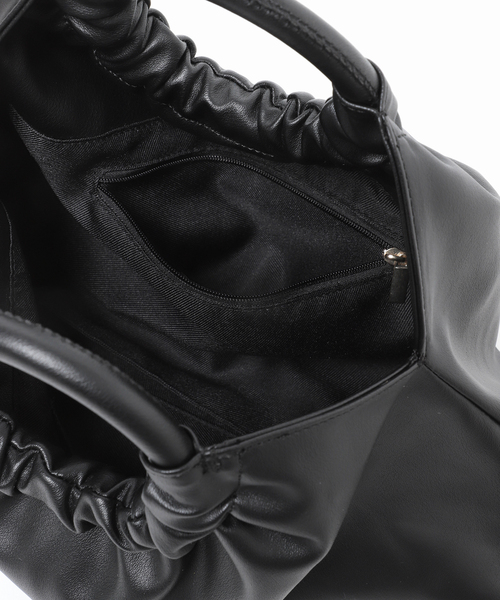 Simplicite（サンプリシテ）の「ギャザートラペーズバッグ◆（ハンドバッグ・レディース・ホワイト/ブラック/グリーン・FREE）」の10枚目の写真