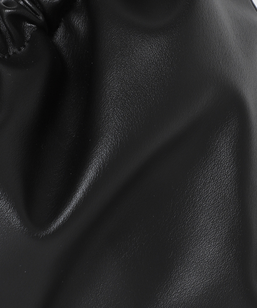 Simplicite（サンプリシテ）の「ギャザートラペーズバッグ◆（ハンドバッグ・レディース・ホワイト/ブラック/グリーン・FREE）」の8枚目の写真