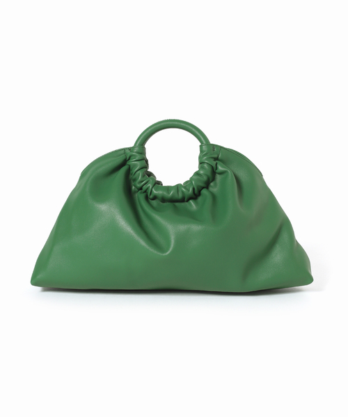 Simplicite（サンプリシテ）の「ギャザートラペーズバッグ◆（ハンドバッグ・レディース・ホワイト/ブラック/グリーン・FREE）」の5枚目の写真