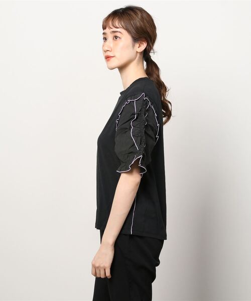 EACH.（イーチ）の「EACH メロー半袖シャツ（Tシャツ/カットソー・レディース・ホワイト/ブラック/グリーン・FREE）」の4枚目の写真