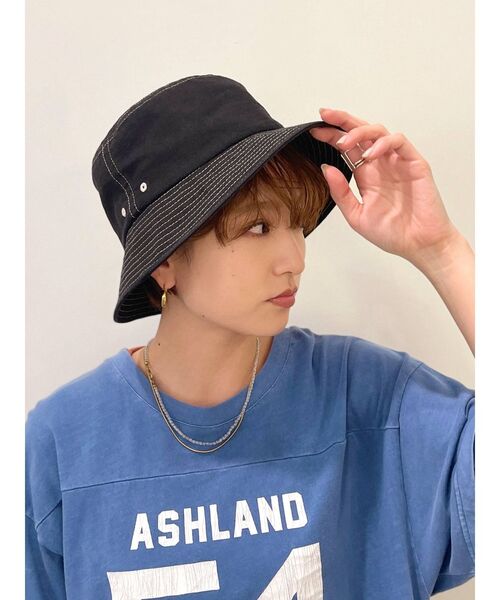 Ungrid（アングリッド）の「配色ステッチバケットハット（ハット・レディース・ブラック/ベージュ/オフホワイト・FREE）」の16枚目の写真