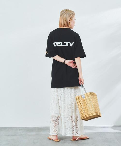 KELTY（ケルティ）の「KELTY（ケルティ）別注ロゴTシャツ#（WEB限定カラー）（Tシャツ/カットソー・レディース・レッド/ブラック/ベージュ/ホワイト/ダークグレー/ネイビー/ケリー/ナチュラル・M/L）」の15枚目の写真