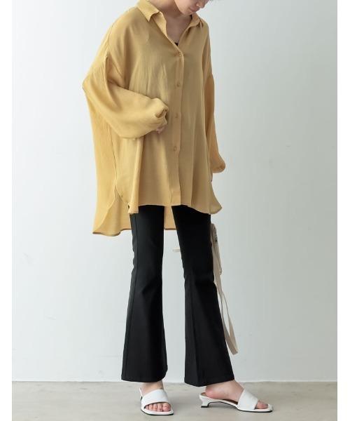 Re:EDIT（リエディ）の「[神山まりあさん着用][2023S/S COLLECTION]ラク伸びストレッチハイウエストセミフレアパンツ（その他パンツ・レディース・ブラック・LARGE/SMALL/AM/AS/MEDIUM/TALL）」の10枚目の写真