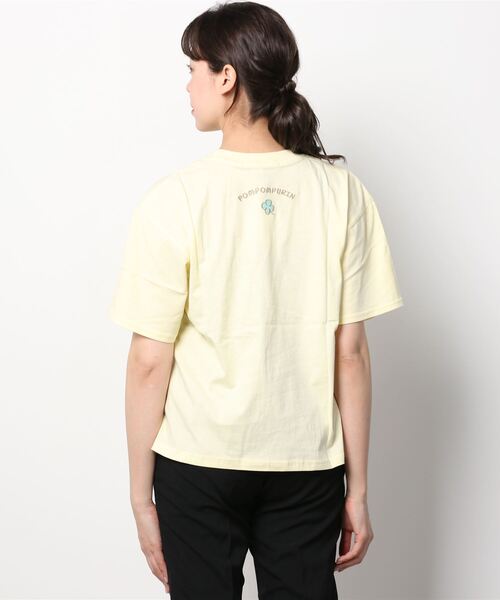 Mac-House(マックハウス)の「サンリオ左胸ワンポイント刺繍Tシャツ(Tシャツ/カットソー・レディース・ホワイト/サックスブルー/ピンク/イエロー/グリーン/オートミール・フリー)」の12枚目の写真