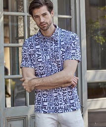 1PIU1UGUALE3 RELAX | 1PIU1UGUALE3 RELAX(ウノピゥウノウグァーレトレ)スーパーストレッチランダムロゴ半袖ポロシャツ(ポロシャツ)