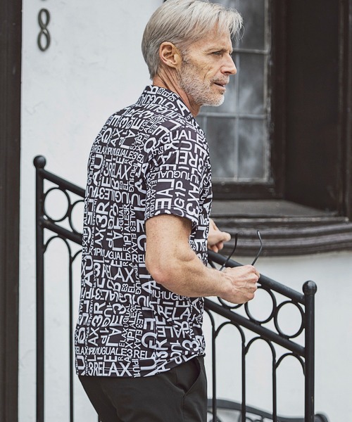 1PIU1UGUALE3 RELAX (ウノピゥウノウグァーレトレ リラックス)の「1PIU1UGUALE3 RELAX(ウノピゥウノウグァーレトレ)スーパーストレッチランダムロゴ半袖ポロシャツ(ポロシャツ・メンズ・ホワイト/ブラック・XL/M/L/S/XXL)」の16枚目の写真