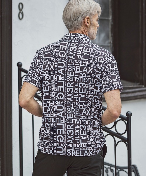 1PIU1UGUALE3 RELAX (ウノピゥウノウグァーレトレ リラックス)の「1PIU1UGUALE3 RELAX(ウノピゥウノウグァーレトレ)スーパーストレッチランダムロゴ半袖ポロシャツ(ポロシャツ・メンズ・ホワイト/ブラック・XL/M/L/S/XXL)」の19枚目の写真