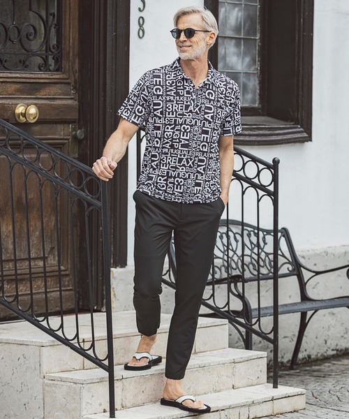 1PIU1UGUALE3 RELAX (ウノピゥウノウグァーレトレ リラックス)の「1PIU1UGUALE3 RELAX(ウノピゥウノウグァーレトレ)スーパーストレッチランダムロゴ半袖ポロシャツ(ポロシャツ・メンズ・ホワイト/ブラック・XL/M/L/S/XXL)」の9枚目の写真