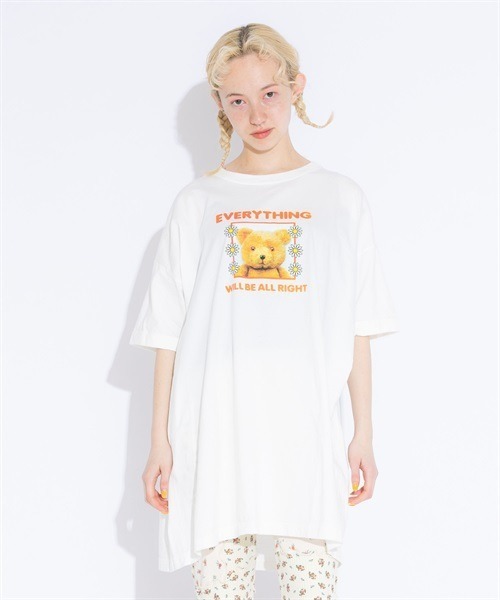 Candy Stripper（キャンディストリッパー）の「WILL BE ALL RIGHT BIG BIG Tシャツ（Tシャツ/カットソー・レディース・オフホワイト/ライトブルー/ブラック・2）」の11枚目の写真