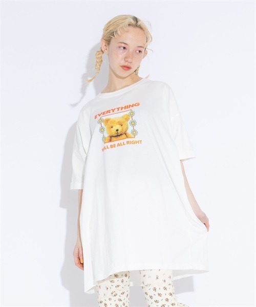 Candy Stripper（キャンディストリッパー）の「WILL BE ALL RIGHT BIG BIG Tシャツ（Tシャツ/カットソー・レディース・オフホワイト/ライトブルー/ブラック・2）」の13枚目の写真