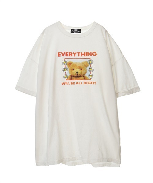 Candy Stripper（キャンディストリッパー）の「WILL BE ALL RIGHT BIG BIG Tシャツ（Tシャツ/カットソー・レディース・オフホワイト/ライトブルー/ブラック・2）」の4枚目の写真
