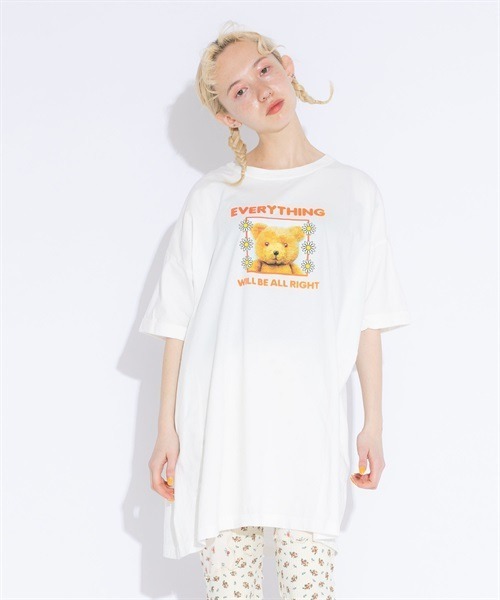 Candy Stripper（キャンディストリッパー）の「WILL BE ALL RIGHT BIG BIG Tシャツ（Tシャツ/カットソー・レディース・オフホワイト/ライトブルー/ブラック・2）」の15枚目の写真