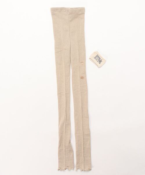 Burner（バーナー）の「【SMALL STONE】リネン混リブ調レギンスメロウ裾（レギンス/スパッツ・レディース・ネイビー/チャコールグレー/ベージュ・M-L）」の2枚目の写真