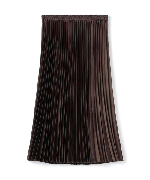 TOMORROWLAND （トゥモローランド）の「レザーライクサテンプリーツ ミディスカート（スカート・レディース・ブラック/ダークブラウン・36/34）」の11枚目の写真