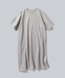 HIGH GAUGE URAKE HAIF SLEEVE SIDE SLIT LONG DRESS