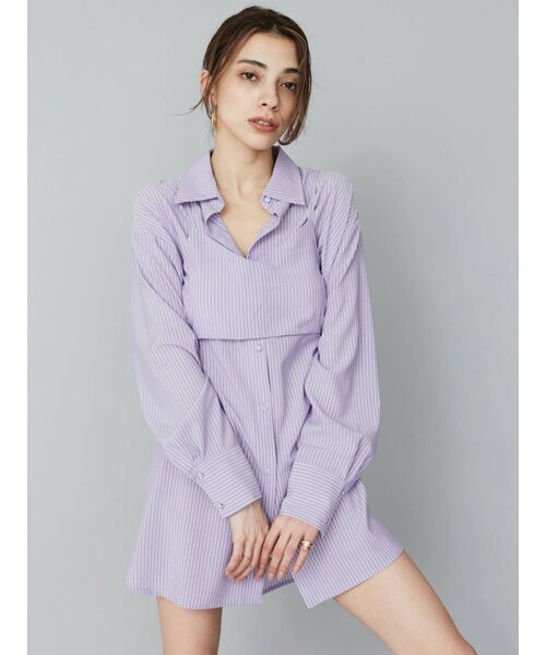 EVRIS（エヴリス）の「ビスチェセットワンピース（ワンピース・レディース・ブラック/パープル・FREE）」の3枚目の写真