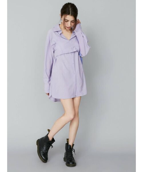 EVRIS（エヴリス）の「ビスチェセットワンピース（ワンピース・レディース・ブラック/パープル・FREE）」の6枚目の写真