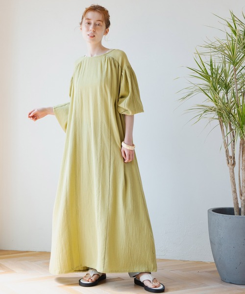 Crisp(クリスプ)の「スモックレースワンピース(ワンピース・レディース・グレー/ピンク/グリーン・FREE)」の4枚目の写真