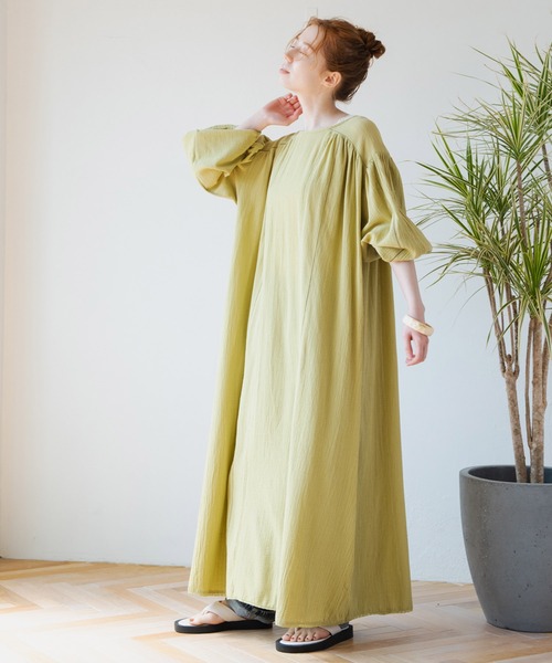 Crisp(クリスプ)の「スモックレースワンピース(ワンピース・レディース・グレー/ピンク/グリーン・FREE)」の5枚目の写真