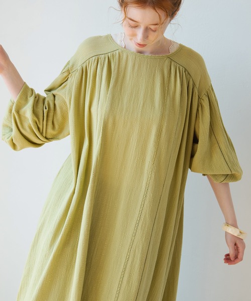 Crisp(クリスプ)の「スモックレースワンピース(ワンピース・レディース・グレー/ピンク/グリーン・FREE)」の10枚目の写真