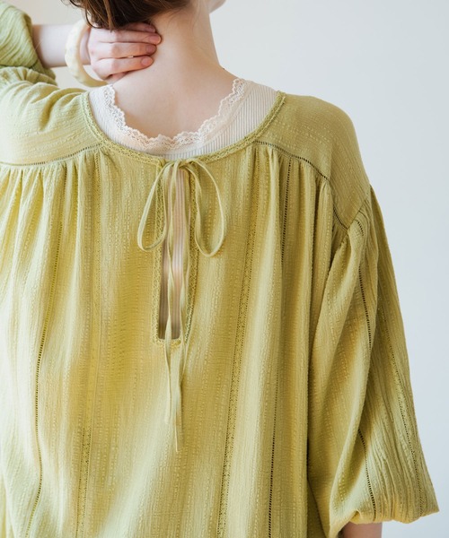 Crisp(クリスプ)の「スモックレースワンピース(ワンピース・レディース・グレー/ピンク/グリーン・FREE)」の11枚目の写真