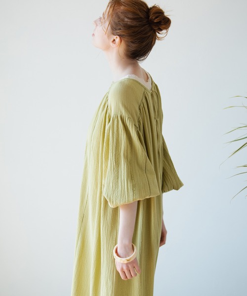 Crisp(クリスプ)の「スモックレースワンピース(ワンピース・レディース・グレー/ピンク/グリーン・FREE)」の13枚目の写真