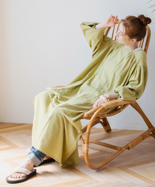 Crisp(クリスプ)の「スモックレースワンピース(ワンピース・レディース・グレー/ピンク/グリーン・FREE)」の14枚目の写真