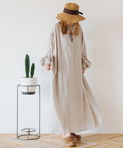 Crisp(クリスプ)の「スモックレースワンピース(ワンピース・レディース・グレー/ピンク/グリーン・FREE)」の18枚目の写真