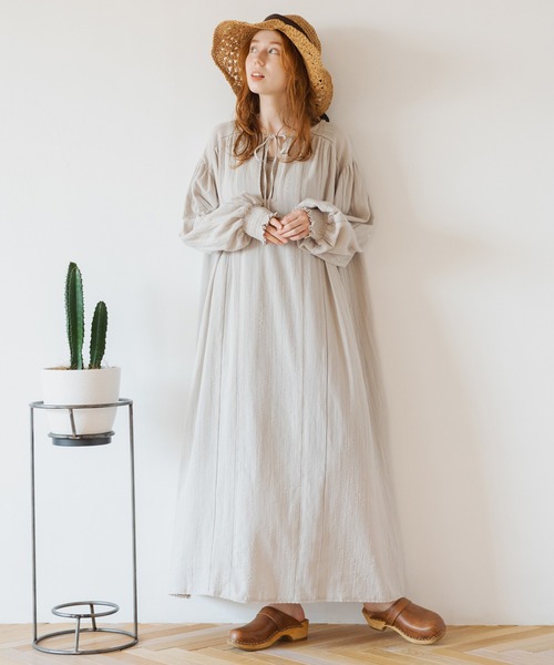 Crisp(クリスプ)の「スモックレースワンピース(ワンピース・レディース・グレー/ピンク/グリーン・FREE)」の19枚目の写真