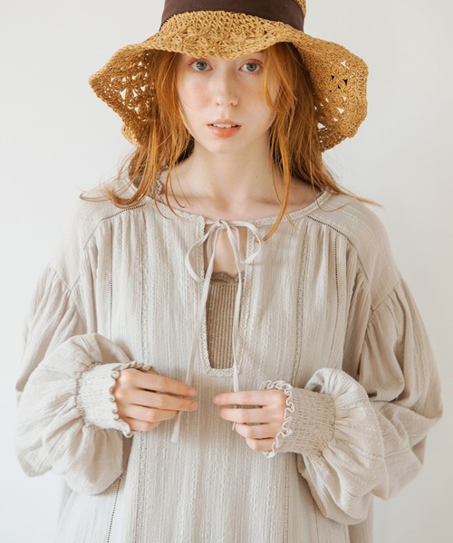 Crisp(クリスプ)の「スモックレースワンピース(ワンピース・レディース・グレー/ピンク/グリーン・FREE)」の22枚目の写真