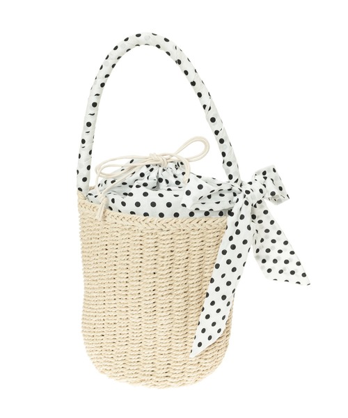 fifth（フィフス）の「ドットカゴバッグ（かごバッグ・レディース・ホワイト/ブラック・FREE）」の6枚目の写真