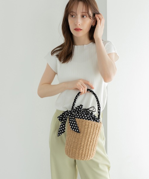 fifth（フィフス）の「ドットカゴバッグ（かごバッグ・レディース・ホワイト/ブラック・FREE）」の4枚目の写真
