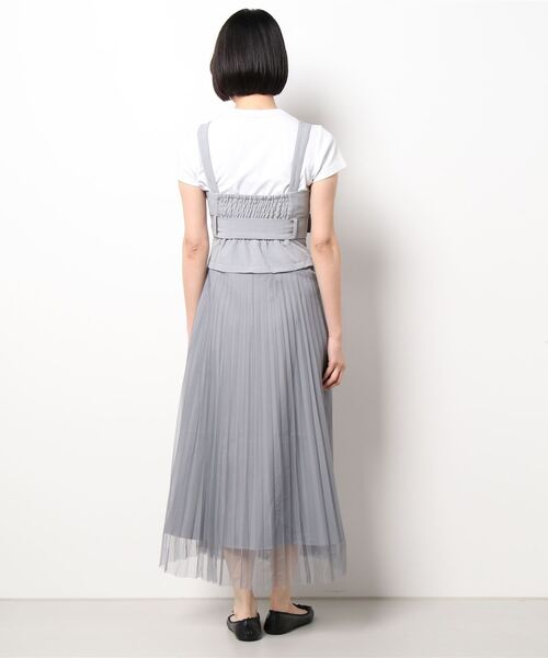 ADIRA(アディラ)の「チュールレイヤードジャンスカ(シャツワンピース・レディース・ブラック/ブルーグレー・MEDIUM)」の5枚目の写真