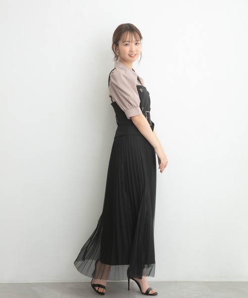 ADIRA(アディラ)の「チュールレイヤードジャンスカ(シャツワンピース・レディース・ブラック/ブルーグレー・MEDIUM)」の19枚目の写真