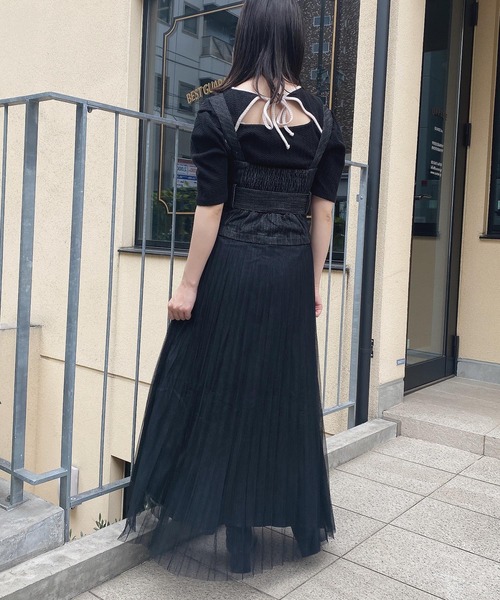 ADIRA(アディラ)の「チュールレイヤードジャンスカ(シャツワンピース・レディース・ブラック/ブルーグレー・MEDIUM)」の17枚目の写真