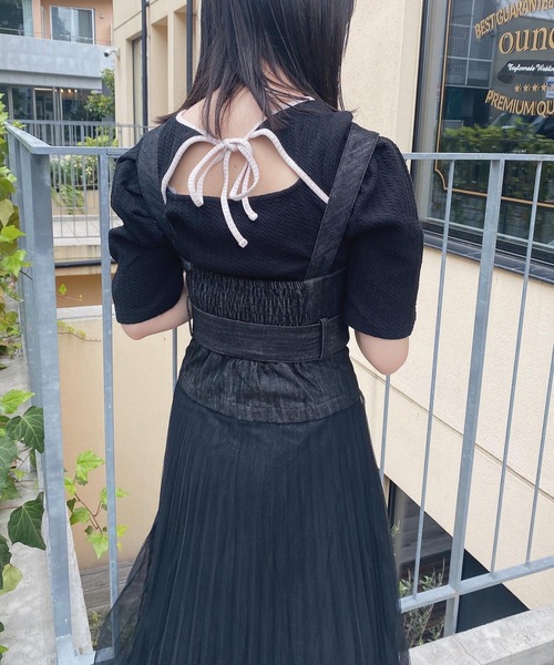 ADIRA(アディラ)の「チュールレイヤードジャンスカ(シャツワンピース・レディース・ブラック/ブルーグレー・MEDIUM)」の15枚目の写真