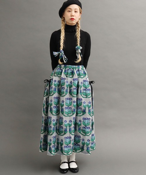 peu pres(プープレ)の「リンドウJQ SK(スカート・レディース・レッド/ブルー・FREE)」の3枚目の写真