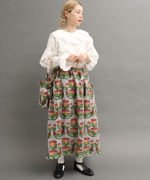 peu pres(プープレ)の「リンドウJQ SK(スカート・レディース・レッド/ブルー・FREE)」の7枚目の写真