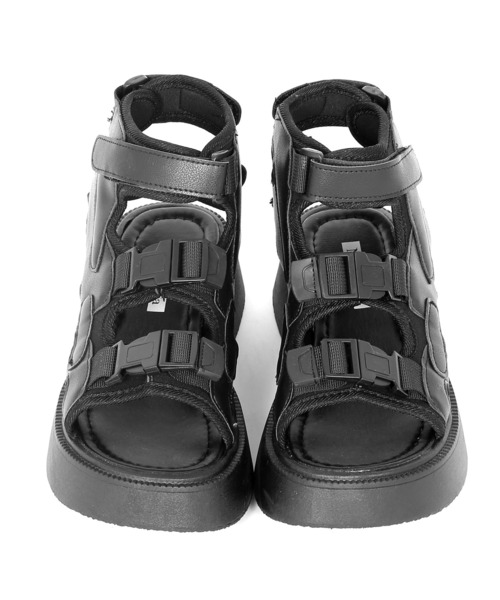 Figments（フィグメンツ）の「ベルクロアジャスターサンダル（サンダル・レディース・ブラック/ホワイト・SMALL/MEDIUM）」の9枚目の写真