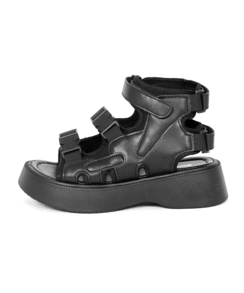 Figments（フィグメンツ）の「ベルクロアジャスターサンダル（サンダル・レディース・ブラック/ホワイト・SMALL/MEDIUM）」の5枚目の写真