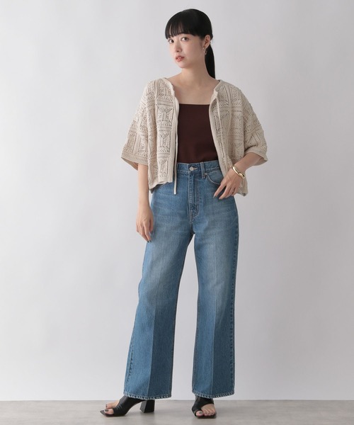 LOWRYS FARM(ローリーズファーム)の「オープンワークニットカーディガン 346340(カーディガン/ボレロ・レディース・ブラック/ブラウン/アイボリー・FREE)」の4枚目の写真