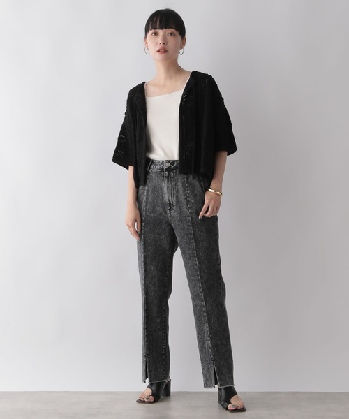 LOWRYS FARM(ローリーズファーム)の「オープンワークニットカーディガン 346340(カーディガン/ボレロ・レディース・ブラック/ブラウン/アイボリー・FREE)」の8枚目の写真