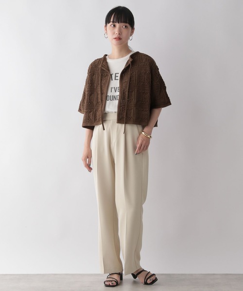 LOWRYS FARM(ローリーズファーム)の「オープンワークニットカーディガン 346340(カーディガン/ボレロ・レディース・ブラック/ブラウン/アイボリー・FREE)」の10枚目の写真